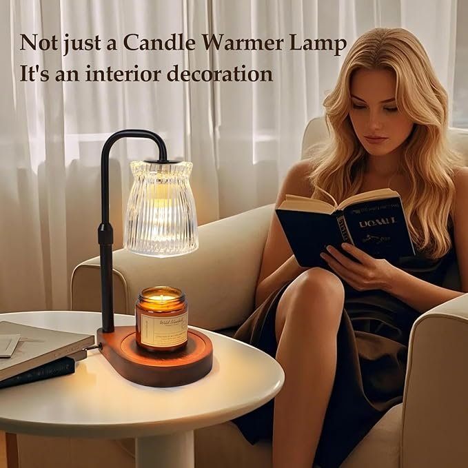Shering Candle Warmer Lamp with Timer Dimmable, Adjustable Height Candle Light Warmer with Gift Box, Mothers Day Gifts Birthday Gifts for Women Mom, Home Decor, Wax Warmer Lamp with 2 Bulbs - Image 3