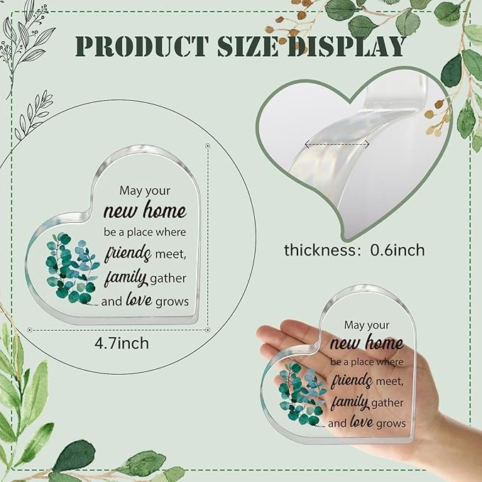 Belatelove Acrylic Heart Decorative Sign, 4.7 inches x 4.7 inches, Red, Contemporary Modern Style, Home Decoration, Gift for New Homes or Apartments - Image 2