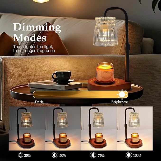 Shering Candle Warmer Lamp with Timer Dimmable, Adjustable Height Candle Light Warmer with Gift Box, Mothers Day Gifts Birthday Gifts for Women Mom, Home Decor, Wax Warmer Lamp with 2 Bulbs - Image 5
