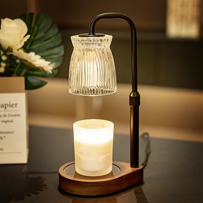 Shering Candle Warmer Lamp with Timer Dimmable, Adjustable Height Candle Light Warmer with Gift Box, Mothers Day Gifts Birthday Gifts for Women Mom, Home Decor, Wax Warmer Lamp with 2 Bulbs