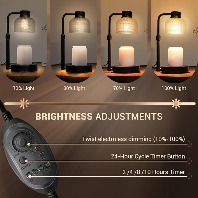 KLL Candle Warmer Lamp with Timer: Birthday Gifts for Women Mom - Home Decor House Warming Gifts New Home - Wax Melt Warmer with 2 Bulbs for Jar Candles - Image 3