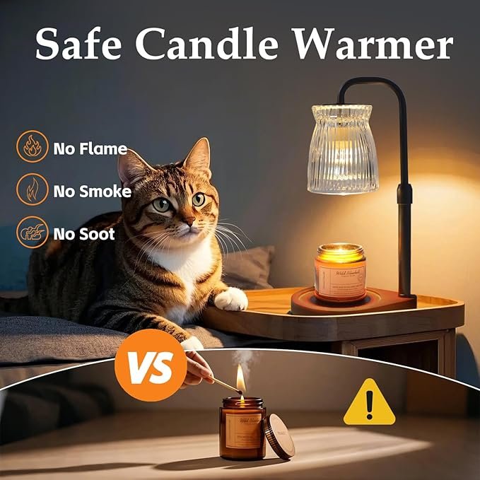 Shering Candle Warmer Lamp with Timer Dimmable, Adjustable Height Candle Light Warmer with Gift Box, Mothers Day Gifts Birthday Gifts for Women Mom, Home Decor, Wax Warmer Lamp with 2 Bulbs - Image 4