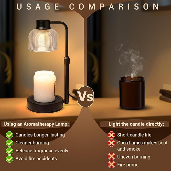 KLL Candle Warmer Lamp with Timer: Birthday Gifts for Women Mom - Home Decor House Warming Gifts New Home - Wax Melt Warmer with 2 Bulbs for Jar Candles - Image 4