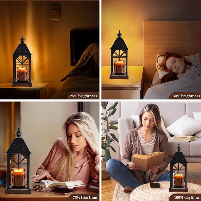 Candle Warmer Lamp with Timer Dimmer,Home Decor,Birthday Gifts for Women,House Warming Gifts,Dimmable Wax Melt Warmer for Scented Wax with 2 Bulbs,Only Suitable for Small Candles - Image 3