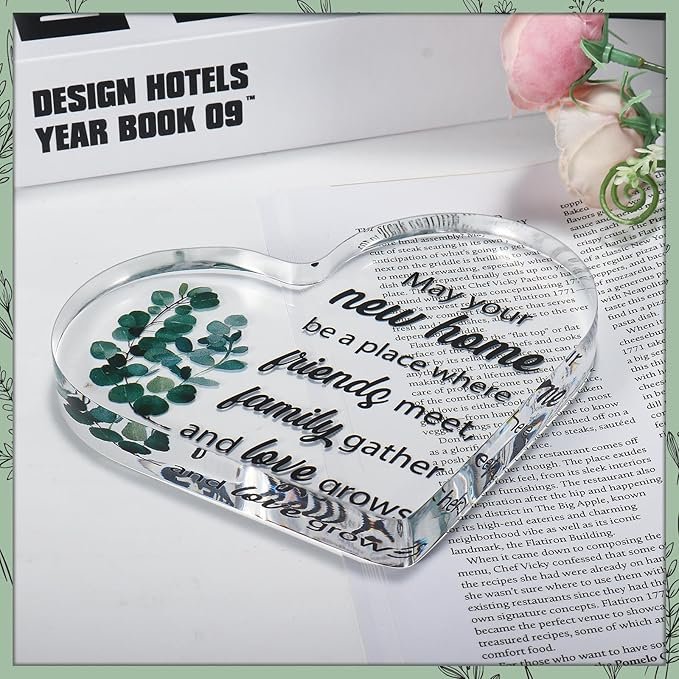 Belatelove Acrylic Heart Decorative Sign, 4.7 inches x 4.7 inches, Red, Contemporary Modern Style, Home Decoration, Gift for New Homes or Apartments - Image 3